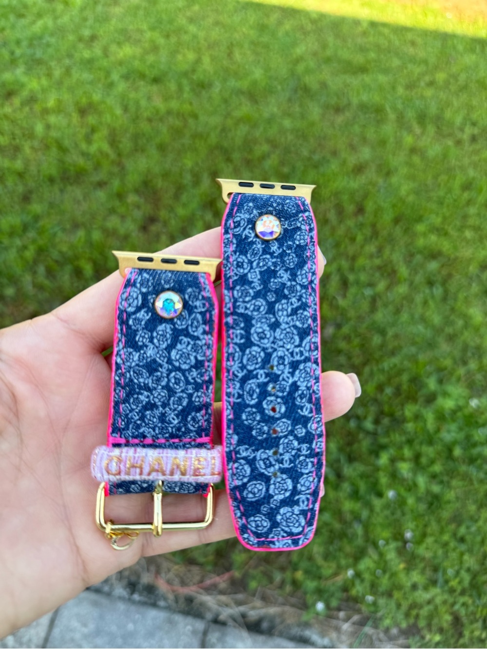 Authentic  Chanel Camellia Denim